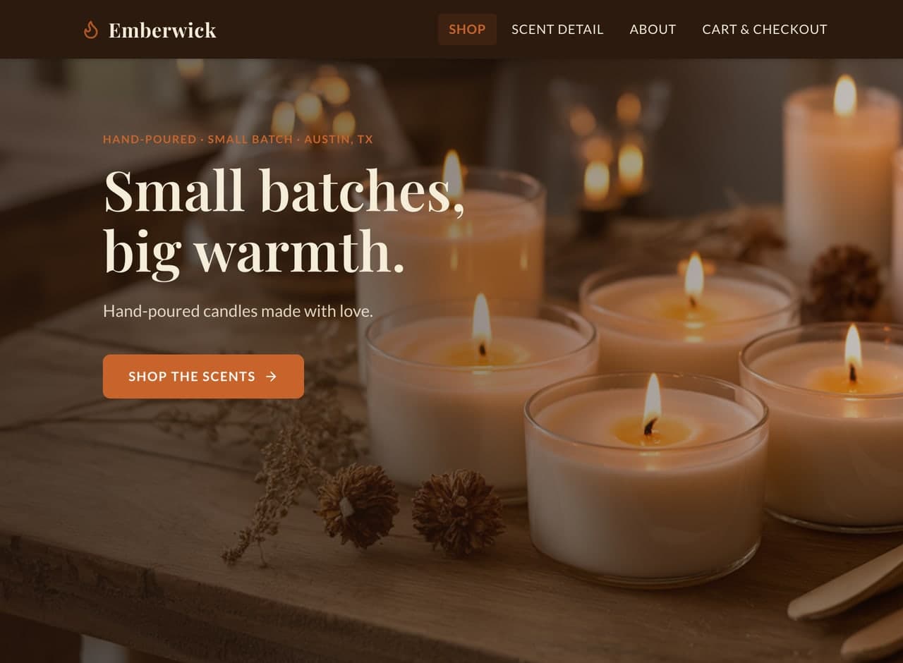 Emberwick — a real business site built and published with Helm